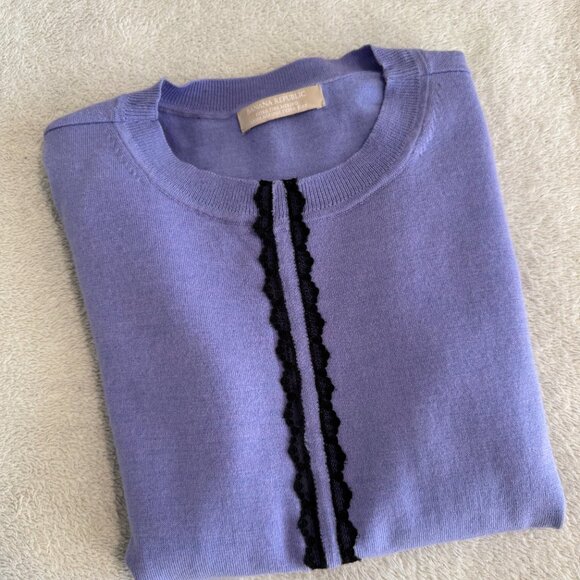 Banana Republic merino wool crewneck in periwinkle - altered - sz XS/S - Picture 2 of 10